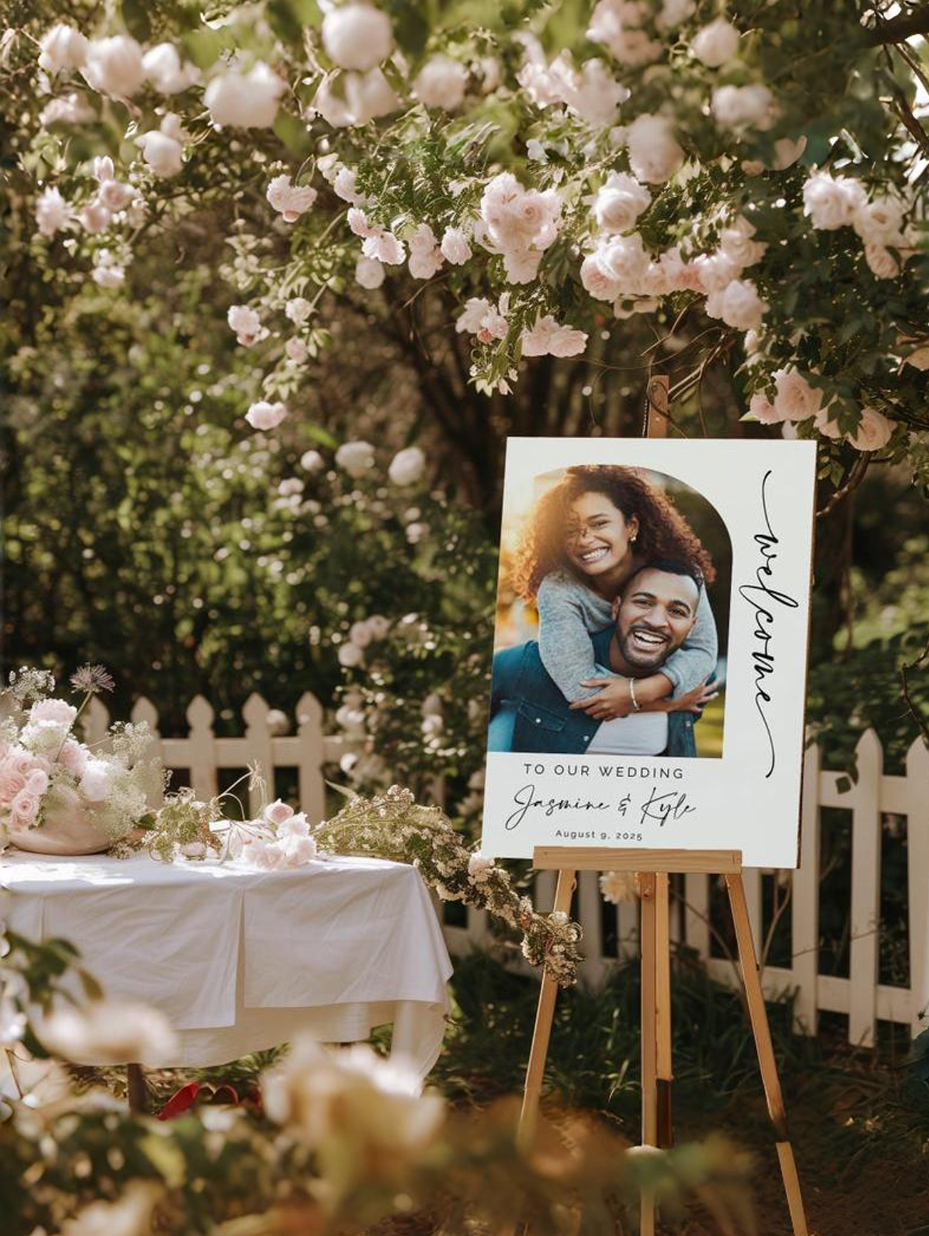 Photo Welcome Sign PVC Outdoor Wedding Directional Sign